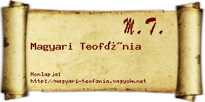 Magyari Teofánia névjegykártya